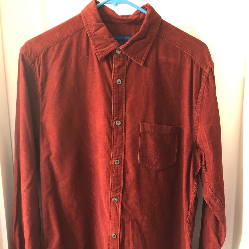 Martin + Osa Red Corduroy Button Down